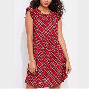 NWT Vineyard Vines Size 6 Red Tartan Plaid Ruffle Tiered Dress